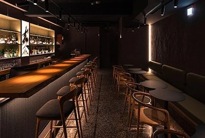 Tabouret de bar en bois de restaurant d'hôtel